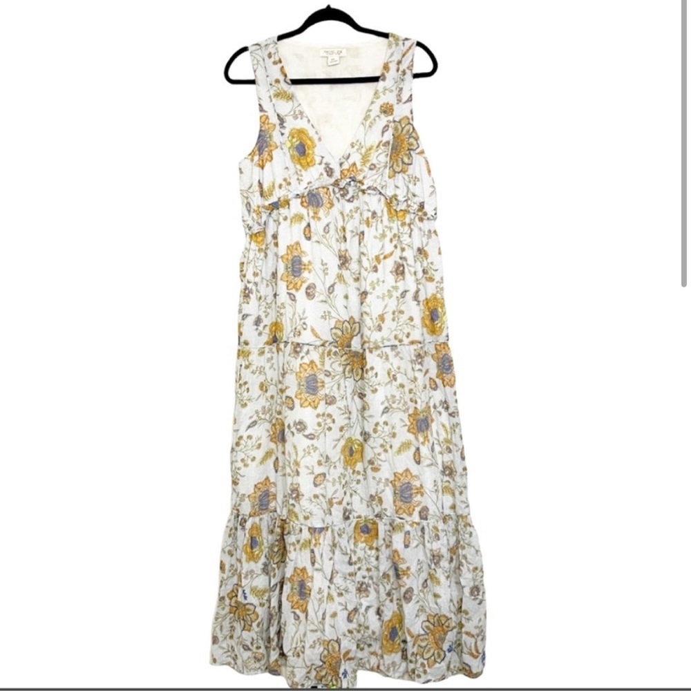 ☀️ Rachel Zoe Floral Ruffle Tiered Maxi Dress M - Picture 4 of 6